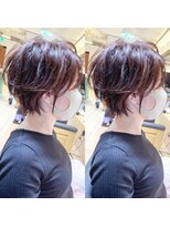 ネオリーブ モカ 川崎チネチッタ店(Neolive mocca)&nbsp;大人可愛い小顔耳掛け丸みワンサイドショートボブパーマ　川崎