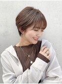 大人ショート ボブ 小顔サイド丸み前下がりひし形可愛い K12-08