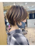 30代/40代/50代・絶壁解消・小顔前下がりショートボブ【中村】