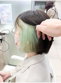 イヤリングカラー×フェイスフレーミング×サワーグリーン
