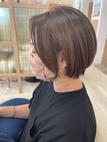 アドラーブル 長岡リップス旭岡店(adorable) 大人ガーリー チョコレート ハイライト小顔 丸みショートボブ