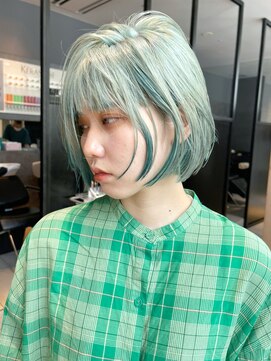 アルバム 銀座(ALBUM GINZA) グリーンミディ_チェリーブラウンフェミニンロング_ba409011