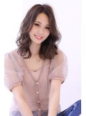 ことりベージュローライト大人かわいい小顔スリークボブ大人ボブ