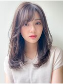 ★小顔似合わせカットフェミニンロングレイヤーメルティカラー