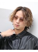 大人の黒髪ミディアムロング波巻きパーマツイストスパイラルヘア