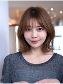 20代30代かわいい/顔まわりレイヤー/ボブスタイル/透明感カラー