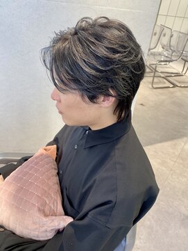 ユーフォリア 渋谷グランデ(Euphoria SHIBUYA GRANDE) センターパート メンズミディアム 透明感ブルージュ