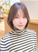 ナチュラルボブ前髪ありイメチェン20代30代40代50代ショートボブ