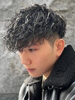 メッシュハイライトスパイラルパーマツイストパーマツーブロック