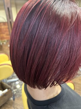 アルファレイズドゥ(alphareizdeux) ワンレングスボブ（ボルドーカラー）