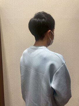 アクセ メンズカットメンズヘア爽やか黒髪ショート丸み10代20代
