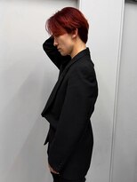 ヴァーディ オモテサンドウ(Vardy omotesando)&nbsp;red/赤髪 暖色 メンズブリーチ 原色 毛流れカット