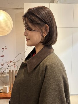 ライン(LINE) ボブ/ブリーチなし/透明感カラー