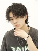 ソフトツイストパーママッシュウルフアップバングショート
