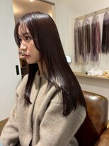 ミント 鳳(Mint.)&nbsp;韓国レイヤー髪質改善カラーココアブラウン前髪カット