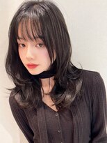 ボヌールウメダ(Bonheur UMEDA)&nbsp;［梅田stylist芹原］韓国風レイヤーセミロングブルーブラック