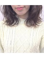 ネイビーグレー×ニュアンスパーマ
