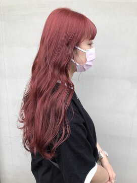 ヘアー アイス ルーチェ(HAIR ICI LUCE) チェリーレッド ピンクカラー ピンクレッド 担当中西