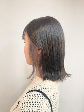 トップヘアー 玉島店(TOP HAIR) 《TOPHAIR 玉島店/ ぱん》切りっぱなしボブ×イヤリングカラー