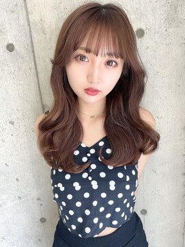 ロンドローズ 名古屋(Lond damaskRose) チョコレート 切りっぱなし イヤリングカラー 韓国ヘア 顔周り