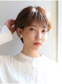 大人可愛い20代30代40代ベージュカラー＆小顔ショートボブ