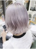 ホワイトアッシュ/ホワイトカラー/切りっぱなしボブ