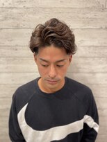銀座マツナガ 神田店 20代30代メンズスパイラルパーマワイルドオシャレ感アッシュ