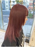 レイヤースタイル/韓国風/チェリーレッドカラー