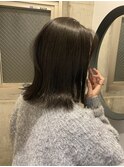 顔周り毛流れカット&オリーブグレージュカラー