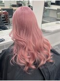 7231ベビーピンク艶髪ハイトーンカラーホワイトピンク韓国ロング