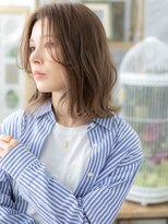 カバーヘア ブリス 戸田公園西口店(COVER HAIR bliss)&nbsp;大人インナーカラーかきあげ前髪ロブヘアh3戸田公園20代30代40代