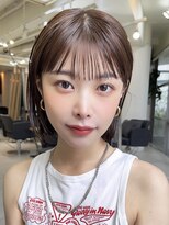 メゾンアクア 表参道(Maison ACQUA)&nbsp;＋切りっぱなしボブルフ/黒髪ネビージュ/小顔ワンレン/縮毛矯正