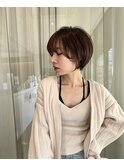 抜け感丸みショートボブ