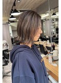 【ハイライト】ベージュハイライトバレイヤージュ
