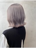Say.ミディアムボブホワイトグレージュミニウルフ細めハイライト