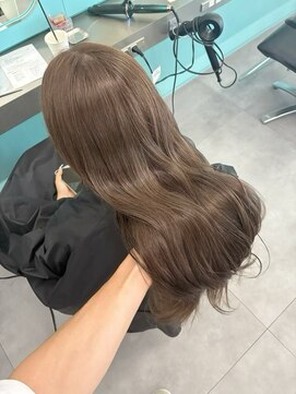 ノー バイ イオエ 西梅田(no. by ioe) ブリーチなしカラー/髪質改善/ミルクティーベージュ/小顔へア