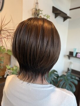 ヘアーサロン プアメリア(Puamelia) 大人可愛い小顔似合わせカットショートボブココアブラウン