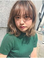 ロット 横浜(lot) イメチェン×ミディアムレイヤーカット×ニュアンスパーマ横浜