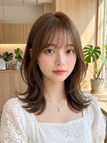 ソルナ 西宮(SOLUNA)&nbsp;ふんわりモカブラウン×シースルーバングミディ