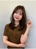 顔周りレイヤーカットくびれヘアミルクティーベージュカラー韓国
