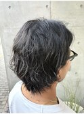 無造作ウェットパーマスタイル