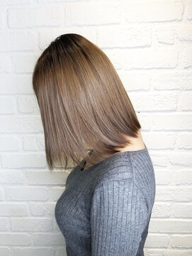 デイジー インデックスヘア 大島店(DAISY index hair) ”DAISY大島店” 髪質改善ストレート ピンクベージュ 前下がり