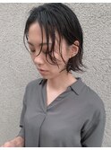 ウェットパーマ/前髪パーマ/アッシュブラック