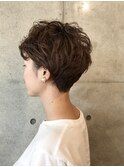ニューヨークドライカット×白髪染め×くせ毛いかしショート