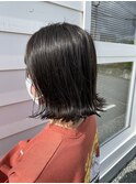 切りっぱなしボブ×アッシュカラー