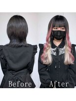 エクステ専門店 あるじゃんすー 水戸店 ストロベリーミルク#ツートンカラー#黒髪#シールエクス#水戸