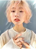 ショートボブパーマ20代30代40代イヤリングカラー大人可愛い