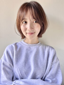 ガーデン オオタカノモリ(garden otakanomori) 切りっぱなしボブ×小顔前髪×ベージュカラー×レイヤーカットw