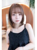 大人かわいい前髪セシルカットココアブラウンフリンジウェーブ