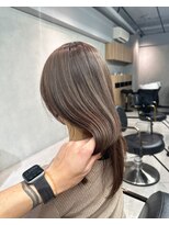 ソワ 錦糸町(soi)&nbsp;マロンベージュ_ ハイトーンカラー_前髪パーマ_ぱっつん前髪